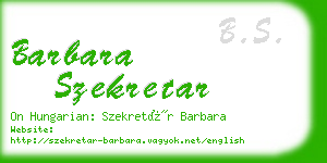 barbara szekretar business card